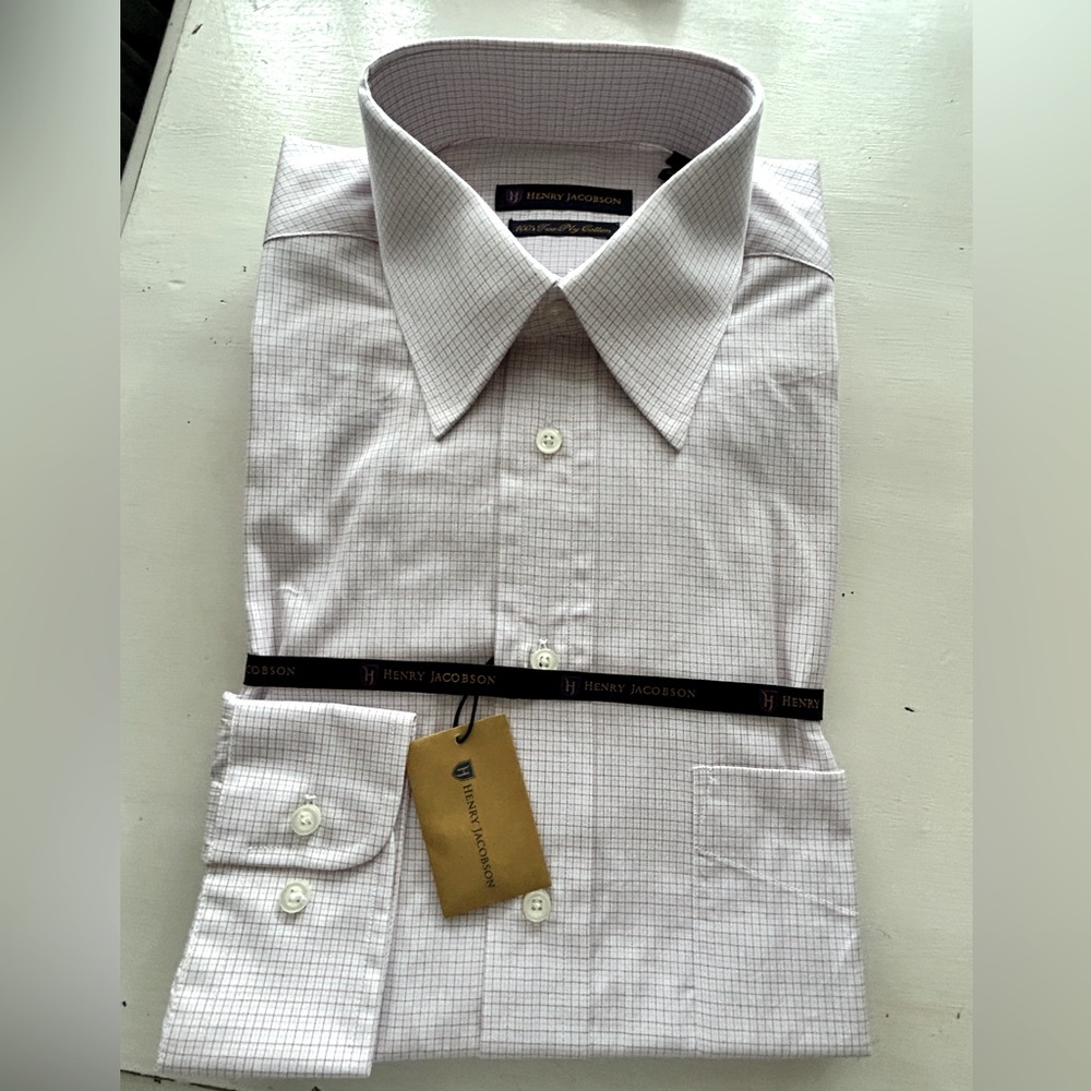 Henry Jacobson 100% two ply, cotton longsleeved men’s shirt, size 15.5-32/33